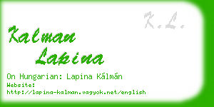 kalman lapina business card